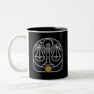 Taza Bicolor Café Zodiac de la lira blanca y negra