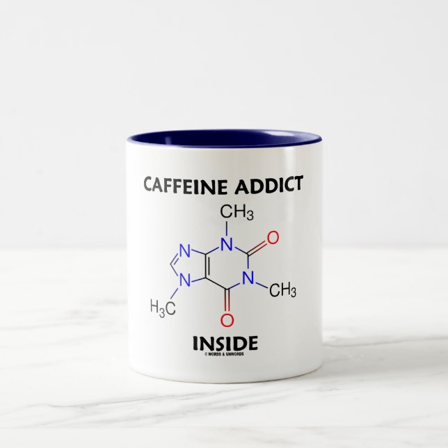 Taza Bicolor Cafeína Addict Inside (Molécula Cafeína) (Centro)