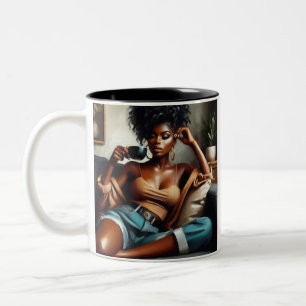 Taza Bicolor "Cafeína y confianza" Mug