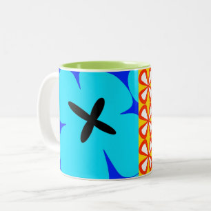 Taza Bicolor CaféOlé floral gráfico intrépido colorido 11oz