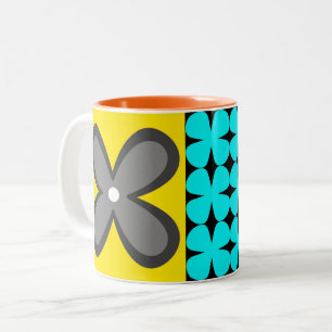 Taza Bicolor CaféOlé floral gráfico intrépido colorido 11oz