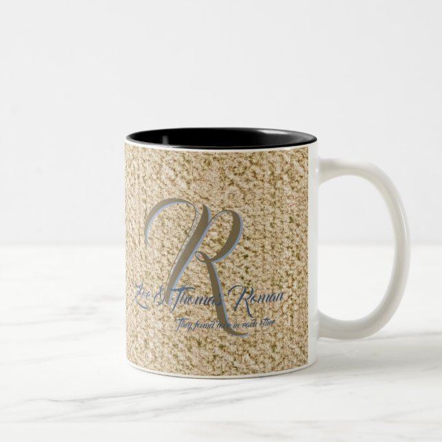Taza Bicolor Cafés boda Beige personalizados (Derecha)