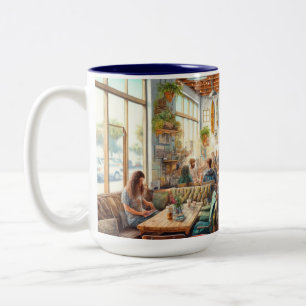 Taza Bicolor Cafetería ecléctica en San Diego Mug