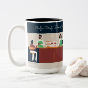 Taza Bicolor Cafetería personalizada