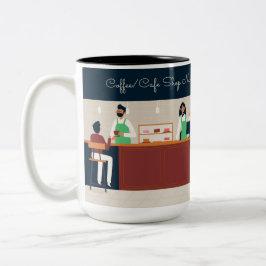 Taza Bicolor Cafetería personalizada
