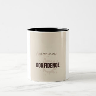 Taza Bicolor Caffeine And Confidence Motivational Coffee Lover