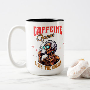 Taza Bicolor Caffeine Queen Coffee Mug Regalo divertido para