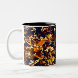 Taza Bicolor Caída artística contra cielo azul profundo