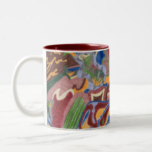 Taza Bicolor "Caída de Lluvia" Resumen de arte