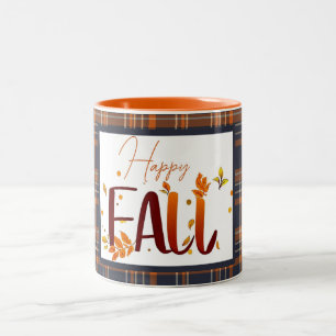 Taza Bicolor Caída/otoño/hojas/plaid