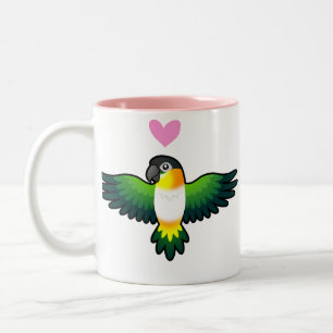 Taza Bicolor Caique/Lovebird/Pionus/amor del loro