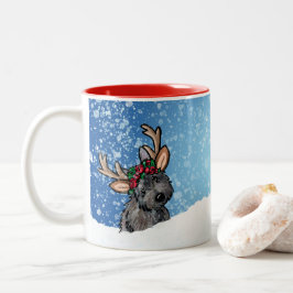 Taza Bicolor Cairn Terrier Reno Navidad