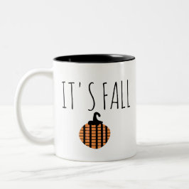 Taza Bicolor Calabaza a rayas modernas de otoño Halloween