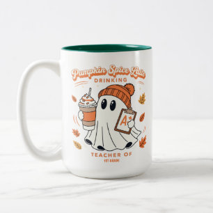 Taza Bicolor Calabaza con Especias Latte Fantasma Nombre Person