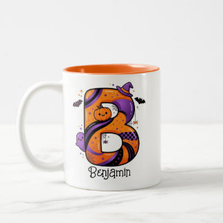 Taza Bicolor Calabaza con monograma personalizado de Halloween