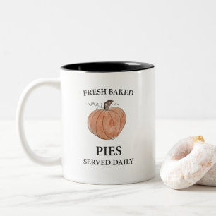 Taza Bicolor Calabaza de arte de picaduras recién horneadas