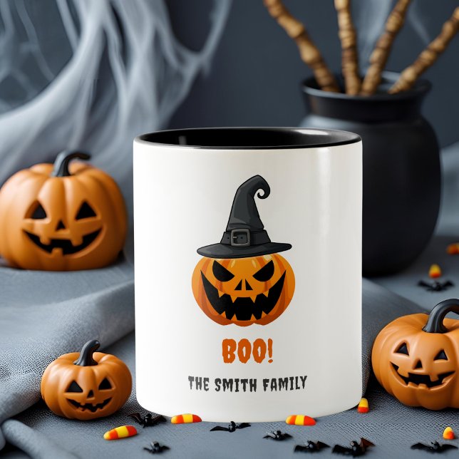 Taza Bicolor Calabaza de Halloween "BOO!" - Nombre personalizad (Subido por el creador)