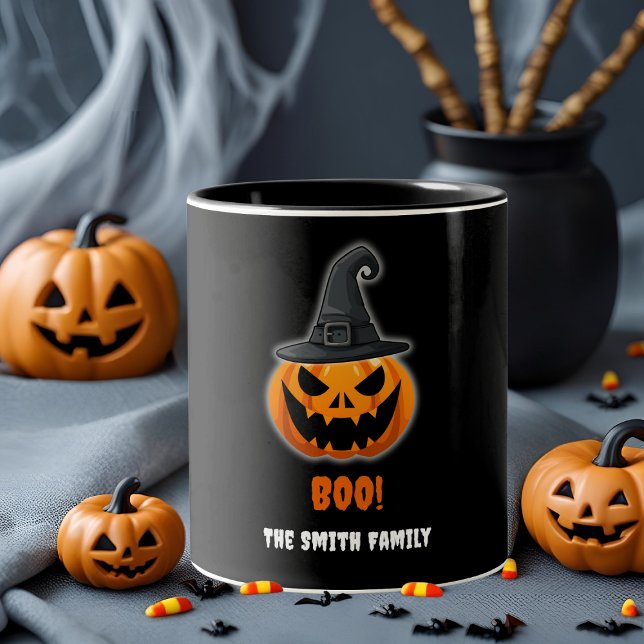 Taza Bicolor Calabaza de Halloween "BOO!" - Nombre personalizad (Subido por el creador)