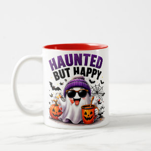 Taza Bicolor Calabaza de Halloween de Fantasma Divertido Feliz 