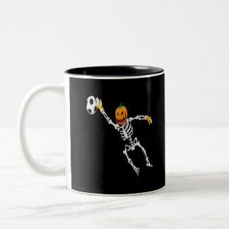 Taza Bicolor Calabaza de halloween del portero del fútbol de Sk