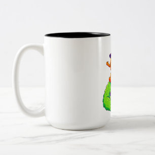 Taza Bicolor Calabaza de Halloween en dúo de monstruos
