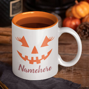 Taza Bicolor Calabaza de Halloween personalizada femenina Jack