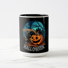 Taza Bicolor Calabaza de Halloween Spooky