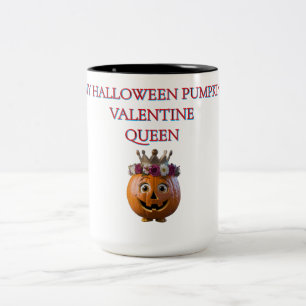 Taza Bicolor Calabaza de Halloween Valentine Queen Mug