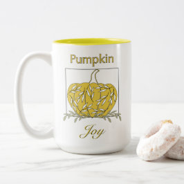 Taza Bicolor Calabaza En Café Ligero Mug - Alegría De Calabaza