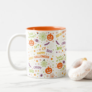 Taza Bicolor Calabaza espumosa y divertida - Colorido patrón de