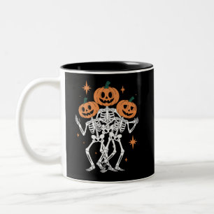 Taza Bicolor Calabaza Esqueleto Calabaza de Halloween Temporada