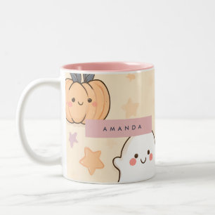 Taza Bicolor Calabaza Fantasma Cosy Personalizada Fall Hallowee