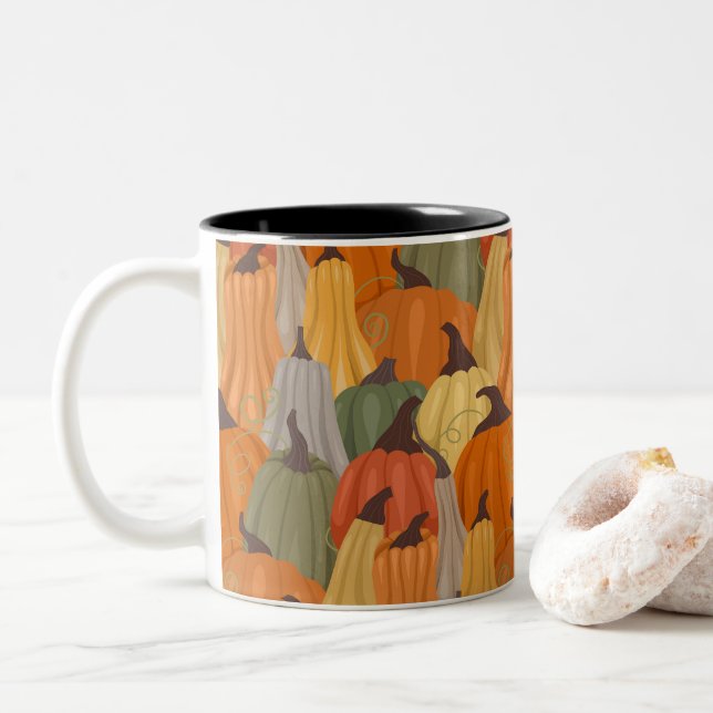 Taza Bicolor Calabazas acogedoras (Con donut)