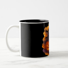Taza Bicolor Calabazas atoradas y noche espeluznante