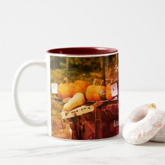 Taza Bicolor Calabazas En Camiones Naturales Arte Personalizado
