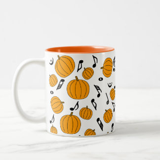 Taza Bicolor Calabazas y notas musicales