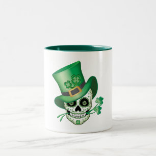 Taza Bicolor Calavera de azúcar irlandesa