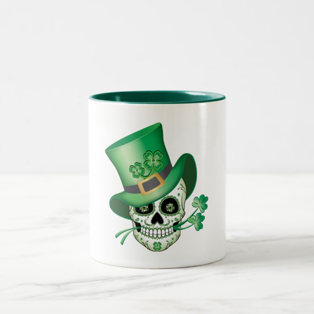 Taza Bicolor Calavera de azúcar irlandesa (Centro)