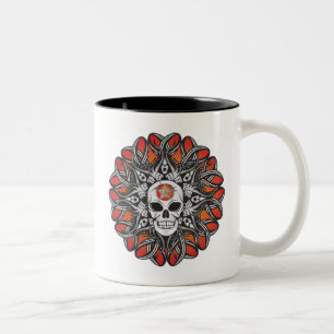 Taza Bicolor Calavera de gótico - Naranja