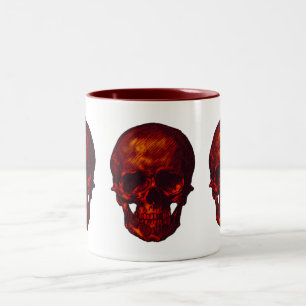 Taza Bicolor Calavera roja