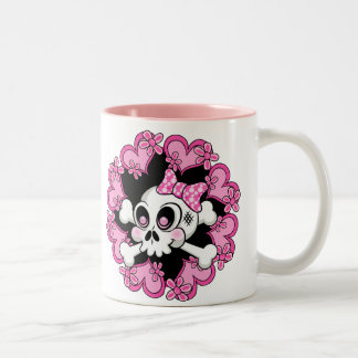 Taza Bicolor Calavera y corazones