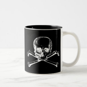 Taza Bicolor Calavera y huesos cruzados