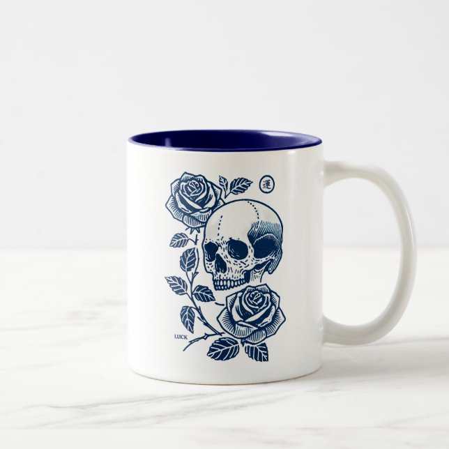 Taza Bicolor Calavera y Rosas (Derecha)