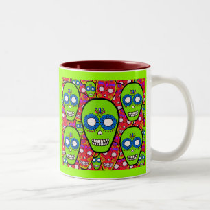 Taza Bicolor Calaveras de azúcar