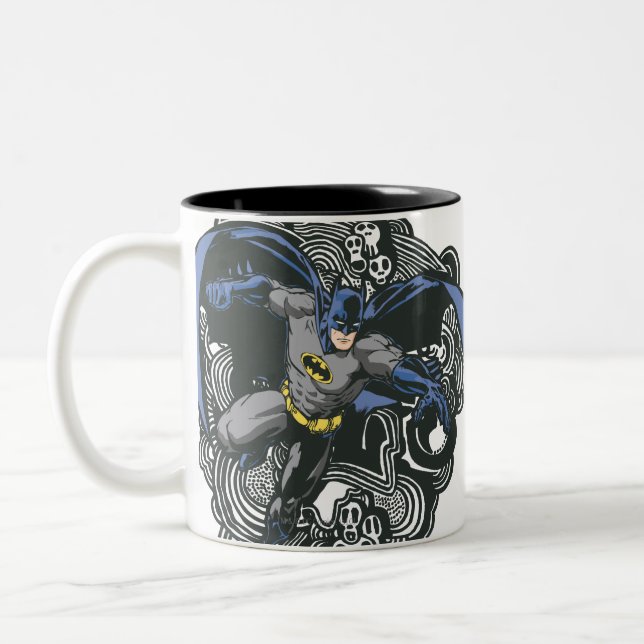 Taza Bicolor Calaveras de Batman/Doodle de tinta 2 (Izquierda)