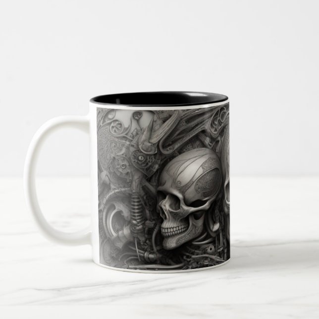 Taza Bicolor Calaveras Techno 003 (Izquierda)