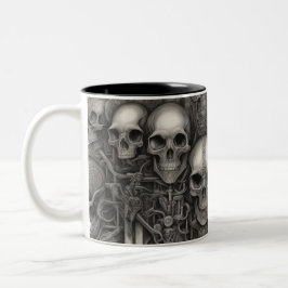 Taza Bicolor Calaveras Techno 004