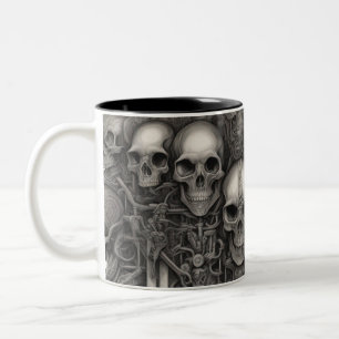 Taza Bicolor Calaveras Techno 004