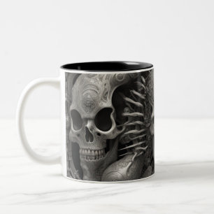 Taza Bicolor Calaveras Techno 005
