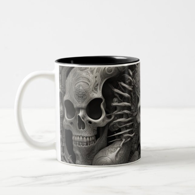 Taza Bicolor Calaveras Techno 005 (Izquierda)